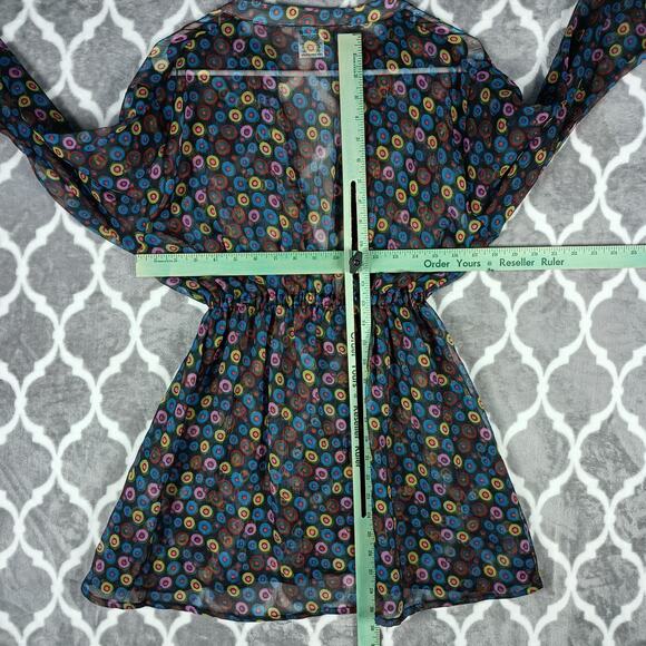 Rima Beachwear Sheer Circle Print Cover-Up S/M - Picture 4 of 9